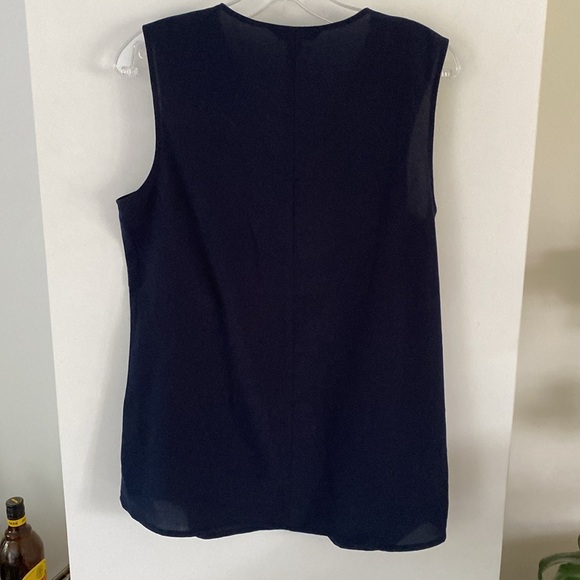 BANANA REPUBLIC navy blue tank top sleeveless blouse M factory - Picture 3 of 4